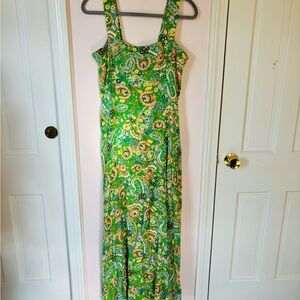 MSK Green print Maxi Dress